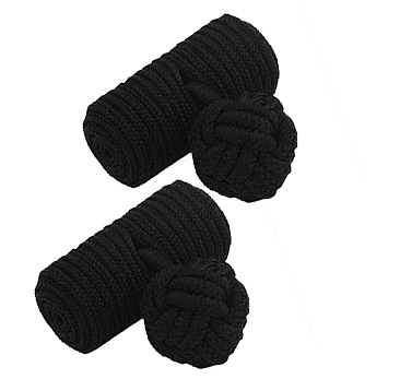 Black Barrel Silk Knot Cufflinks